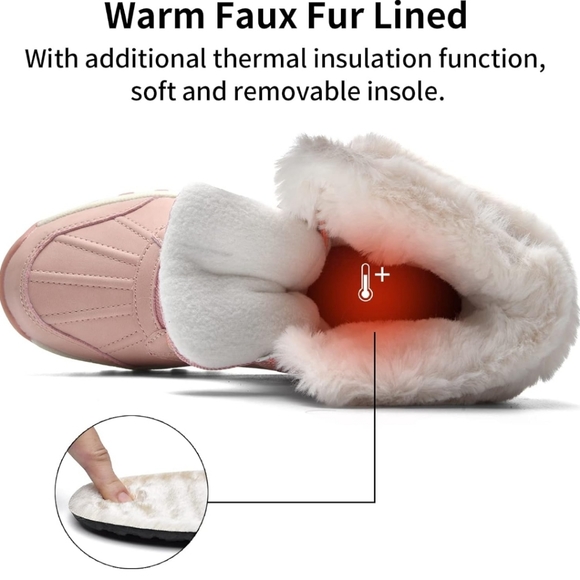 Winter Snow Boots for Womens Hiking Boots, Waterproof Non-Slip Outdoor Fur Warm - Picture 5 of 12